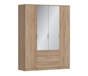 Шкаф 4х дверный с зеркалами Николь СБ-2595/1 (Дуб Сонома) в Надыме - nadym.ok-mebel.com | фото