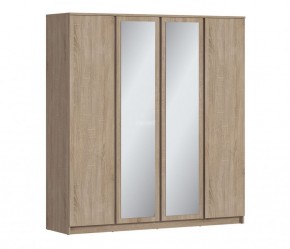 Шкаф 4х дверный с зеркалами Веста СБ-3082 (Дуб Сонома) в Надыме - nadym.ok-mebel.com | фото