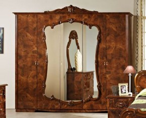 Шкаф 5-и дверный с зеркалами (20.145) Тициана (орех) в Надыме - nadym.ok-mebel.com | фото