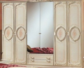 Шкаф 6-и дверный с зеркалами (01.146) Роза (беж) в Надыме - nadym.ok-mebel.com | фото