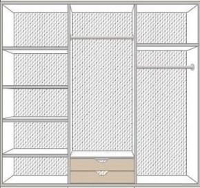 Шкаф 6-и дверный с зеркалами (02.146) Рома (беж) в Надыме - nadym.ok-mebel.com | фото 2