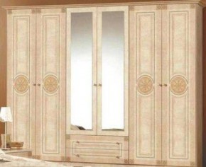 Шкаф 6-и дверный с зеркалами (02.146) Рома (беж) в Надыме - nadym.ok-mebel.com | фото