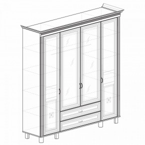 Шкаф для одежды 4-дверный с зеркалом №493 Марлен кремовый белый в Надыме - nadym.ok-mebel.com | фото 2