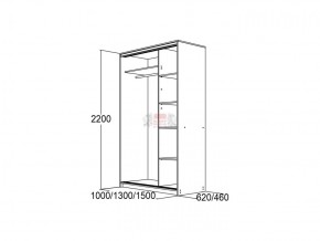 МИРАЖ 10.2 (620) Шкаф для платья и белья в Надыме - nadym.ok-mebel.com | фото 2