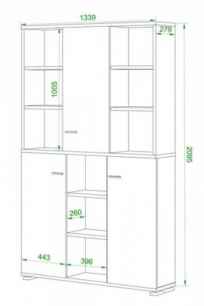 Шкаф книжный Домино нельсон ПУ-40-3 в Надыме - nadym.ok-mebel.com | фото 2