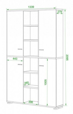 Шкаф книжный Домино ПУ-40-5 в Надыме - nadym.ok-mebel.com | фото 2