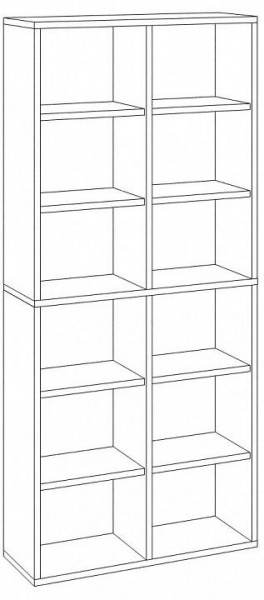 Шкаф книжный Домино СУ(ш2в2)+4ФГ в Надыме - nadym.ok-mebel.com | фото 2