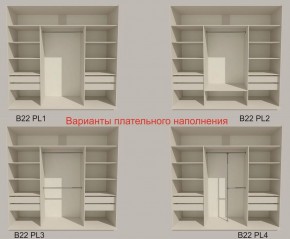 Шкаф-купе 2100 серии SOFT D2+D7+D3+B22+PL2 (по 2 ящика лев/прав+1штанга+1полка) профиль «Графит» в Надыме - nadym.ok-mebel.com | фото 6