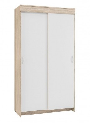 Шкаф-купе Бассо 1.0 (Дуб Сонома/Белый) 2 двери 2 зеркальные вставки в Надыме - nadym.ok-mebel.com | фото 3