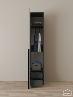 Шкаф Linnea MHR-1-3 2050х400х510 (Графит-М 11.1.25) в Надыме - nadym.ok-mebel.com | фото 3