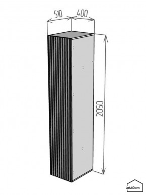Шкаф Linnea MHR-1PO-2 2050х400х510 (Белый-М 11.1.2) в Надыме - nadym.ok-mebel.com | фото 2