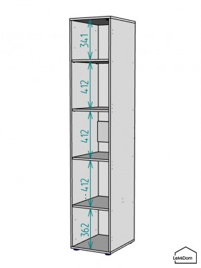 Шкаф Linnea MHR-1PO-2 2050х400х510 (Белый-М 11.1.2) в Надыме - nadym.ok-mebel.com | фото 3