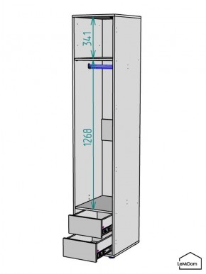 Шкаф Linnea MHR-1PO-3 2050х400х510 (Белый-М 11.1.2) в Надыме - nadym.ok-mebel.com | фото 3