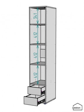 Шкаф Linnea MHR-1PO-4 2050х400х510 (Белый-М 11.1.2) в Надыме - nadym.ok-mebel.com | фото 3
