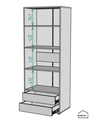 Шкаф Linnea MHR-2PO-4 2050х800х510 (Белый-М 11.1.1) в Надыме - nadym.ok-mebel.com | фото 3