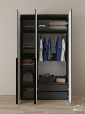 Шкаф Linnea MHR-3-2 2050х1200х510 (Графит-М 11.1.25) в Надыме - nadym.ok-mebel.com | фото 5