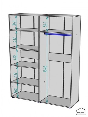 Шкаф Linnea MHR-4-1 2050х1600х510 (Белый-М 11.1.2) в Надыме - nadym.ok-mebel.com | фото 3
