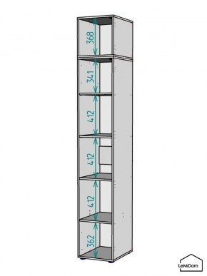 Шкаф с антресолью Linnea MHR-1A-2 2450х400х510 (ДВ-М 11.1.25) в Надыме - nadym.ok-mebel.com | фото 3