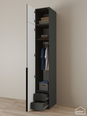 Шкаф с антресолью Linnea MHR-1A-3 2450х400х510 (Графит-М 11.1.25) в Надыме - nadym.ok-mebel.com | фото 5