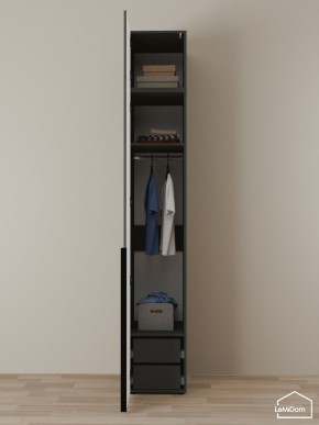 Шкаф с антресолью Linnea MHR-1A-3 2450х400х510 (Графит-М 11.1.25) в Надыме - nadym.ok-mebel.com | фото 6
