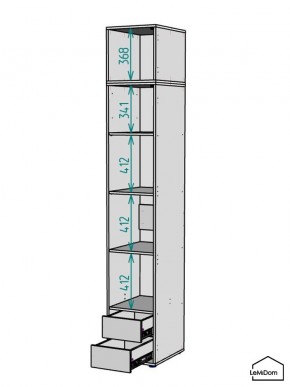 Шкаф с антресолью Linnea MHR-1A-4 2450х400х510 (ДВ-М 11.1.25) в Надыме - nadym.ok-mebel.com | фото 3