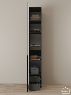 Шкаф с антресолью Linnea MHR-1A-4 2450х400х510 (Графит-М 11.1.25) в Надыме - nadym.ok-mebel.com | фото 4