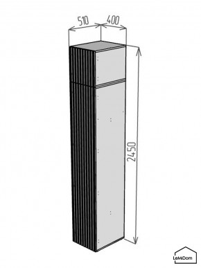 Шкаф с антресолью Linnea MHR-1POA-3 2450х400х510 (Белый-М 11.1.1) в Надыме - nadym.ok-mebel.com | фото 2