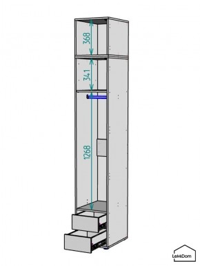 Шкаф с антресолью Linnea MHR-1POA-3 2450х400х510 (Белый-М 11.1.1) в Надыме - nadym.ok-mebel.com | фото 3