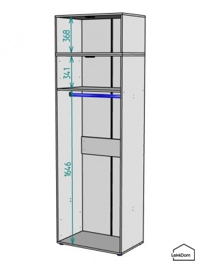 Шкаф с антресолью Linnea MHR-2A-1 2450х800х510 (Графит-М 11.1.25) в Надыме - nadym.ok-mebel.com | фото 3
