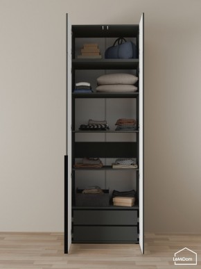 Шкаф с антресолью Linnea MHR-2A-3 2450х800х510 (Графит-М 11.1.25) в Надыме - nadym.ok-mebel.com | фото 5