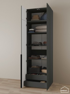 Шкаф с антресолью Linnea MHR-2A-3 2450х800х510 (Графит-М 11.1.25) в Надыме - nadym.ok-mebel.com | фото 6