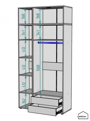 Шкаф с антресолью Linnea MHR-3POA-2 2450х1200х510 (Белый-М 11.1.2) в Надыме - nadym.ok-mebel.com | фото 3