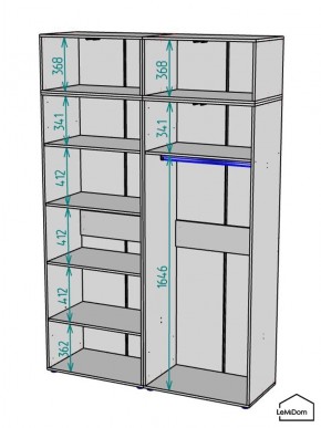 Шкаф с антресолью Linnea MHR-4POA-1 2450х1600х510 (Белый-М 11.1.2) в Надыме - nadym.ok-mebel.com | фото 3