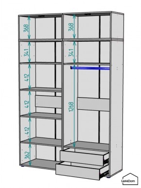 Шкаф с антресолью Linnea MHR-4POA-2 2450х1600х510 (Белый-М 11.1.2) в Надыме - nadym.ok-mebel.com | фото 3