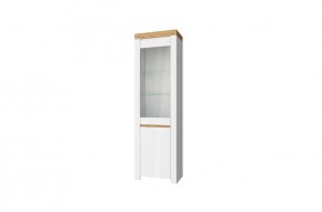Шкаф с витриной  1V1D, TAURUS, цвет белый/дуб вотан в Надыме - nadym.ok-mebel.com | фото 1