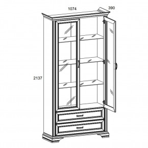 Шкаф с витриной 2V2S, MONAKO, цвет Сосна винтаж/дуб анкона в Надыме - nadym.ok-mebel.com | фото 2