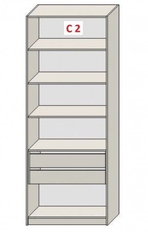 Шкаф СТАНДАРТ С1 без ящика серия "ГЕСТИЯ" (Бело-серый/Дуб Небраска натуральный ) 800*520*2300 в Надыме - nadym.ok-mebel.com | фото 6