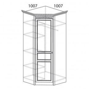 Шкаф угловой №183 "Лючия" Фасад зеркало (Угол 1007*1007) Дуб оксфорд в Надыме - nadym.ok-mebel.com | фото 2