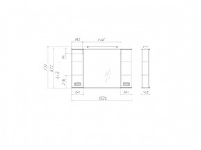 Шкаф-зеркало Cube 100 Эл. Домино (DC5013HZ) в Надыме - nadym.ok-mebel.com | фото 2