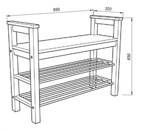 Скамья 85 Кантри для обуви, массив сосны, цвет белый в Надыме - nadym.ok-mebel.com | фото 3