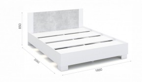 Спальня Аврора Кровать 160 со встроенным основанием под матрас Белый/Ателье светлый в Надыме - nadym.ok-mebel.com | фото