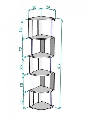 Стеллаж Maria S113-MA (Графит) в Надыме - nadym.ok-mebel.com | фото 3