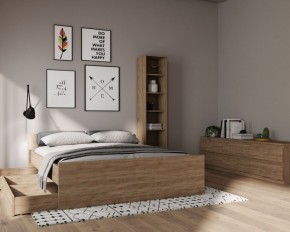 Стеллаж СИРИУС узкий, с пятью полками, цвет Дуб Сонома в Надыме - nadym.ok-mebel.com | фото 3