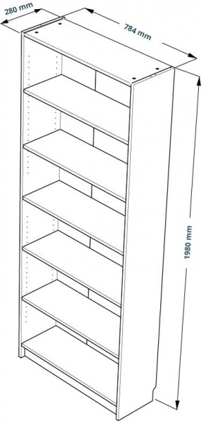 Стеллаж Варма 80, высокий с шестью полками, цвет белый в Надыме - nadym.ok-mebel.com | фото 3