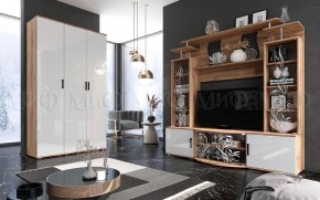 Стенка Виста (Белый глянец/Дуб крафт) в Надыме - nadym.ok-mebel.com | фото 3