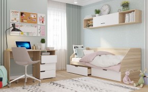 Стол 1200/3 ящика АНТАЛИЯ (Сонома/Белый софт) в Надыме - nadym.ok-mebel.com | фото 2