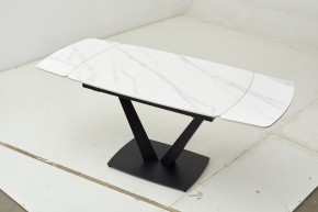 Стол ALATRI 120 MATT WHITE MARBLE SOLID CERAMIC / BLACK, ®DISAUR в Надыме - nadym.ok-mebel.com | фото