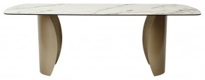 Стол BRONTE 220 KL-188 Контрастный мрамор матовый, итальянская керамика/ Шампань, ®DISAUR в Надыме - nadym.ok-mebel.com | фото 2