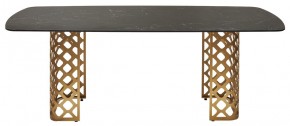 Стол CHIAVARI 220 KL-116 Черный мрамор матовый, итальянская керамика / бронзовый, ®DISAUR в Надыме - nadym.ok-mebel.com | фото 8
