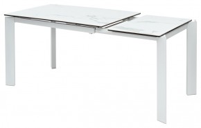 Стол CORNER 120 HIGH GLOSS STATUARIO керамика, стекло/ белый каркас, ®DISAUR в Надыме - nadym.ok-mebel.com | фото 3
